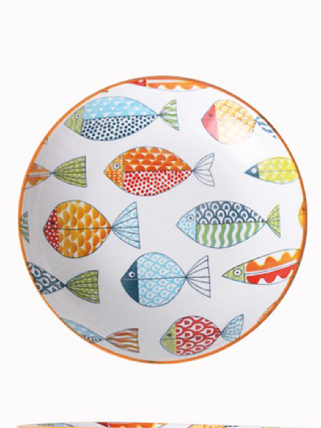 VON CASA Round Ceramic Serving Bowl - Multicolor