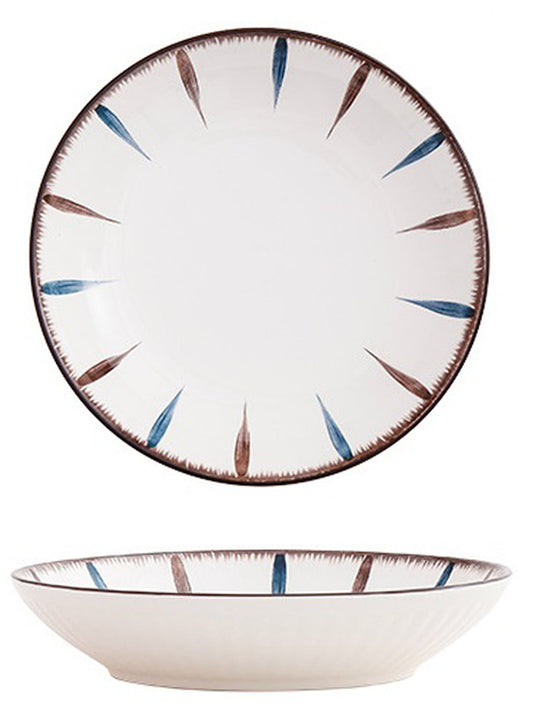 VON CASA Round Ceramic Dinner Plates - Off White