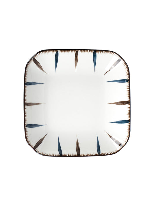 VON CASA Round Serveware Ceramic Dinner Plates - Off White