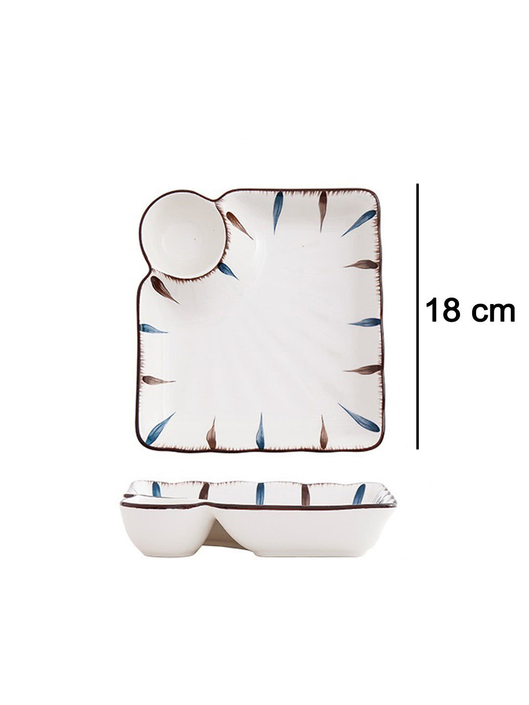VON CASA Ceramic Serveware Dish Plates - Off White