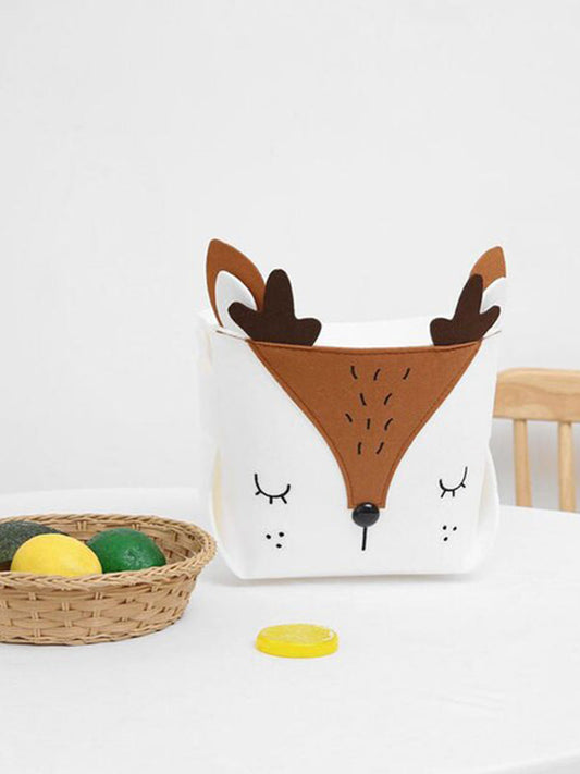VON CASA White Canvas Basket Organizer With Handle