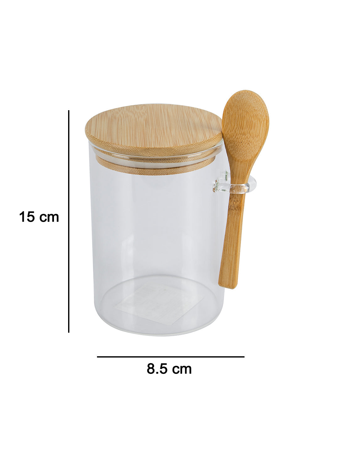 VON CASA Glass Jar With Lid And Spoon - Transparent