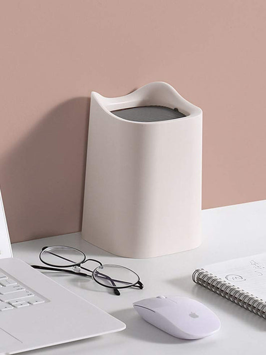VON CASA Modern Table Dustbin - 1500ml, Cream Grey