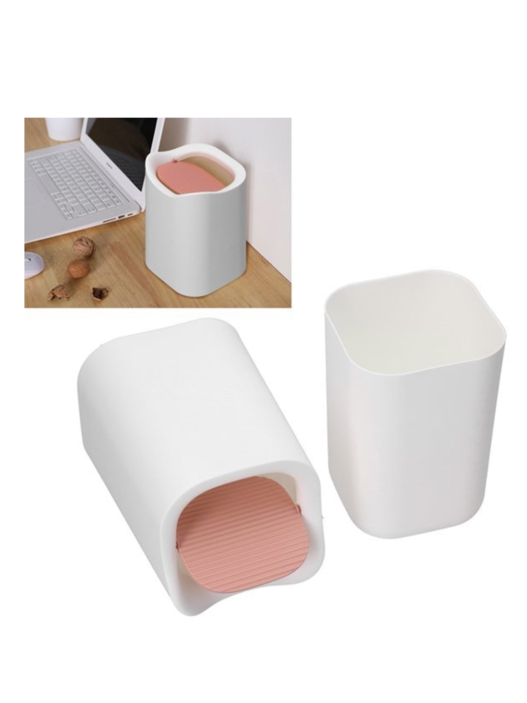 VON CASA Modern Table Dustbin - 1500ml, White