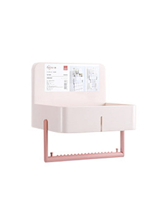 VON CASA Bathroom Storage Rack With Towel Bar - Light Pink