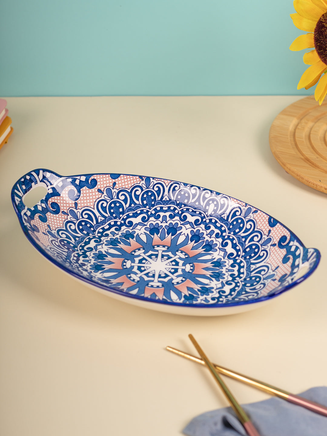 VON CASA Blue Serving Platters