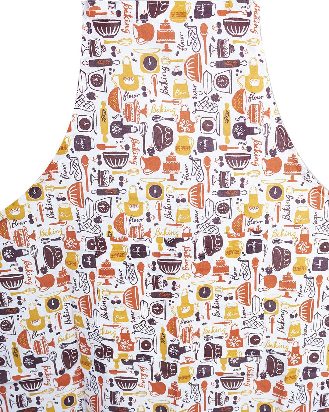 VON CASA Cotton Heat Resistant For Kitchen Pack Of 3 (1 Apron 1 Pot Holder & 1 Glove) - VON CASA