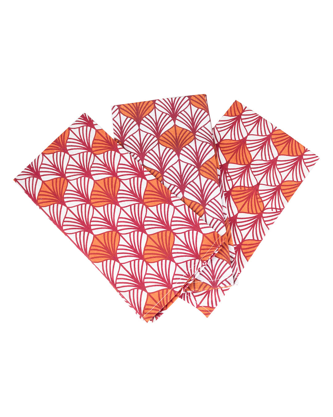 VON CASA Symmetrical Maroon Design Printed Cotton Kitchen Towels (6 Pcs )