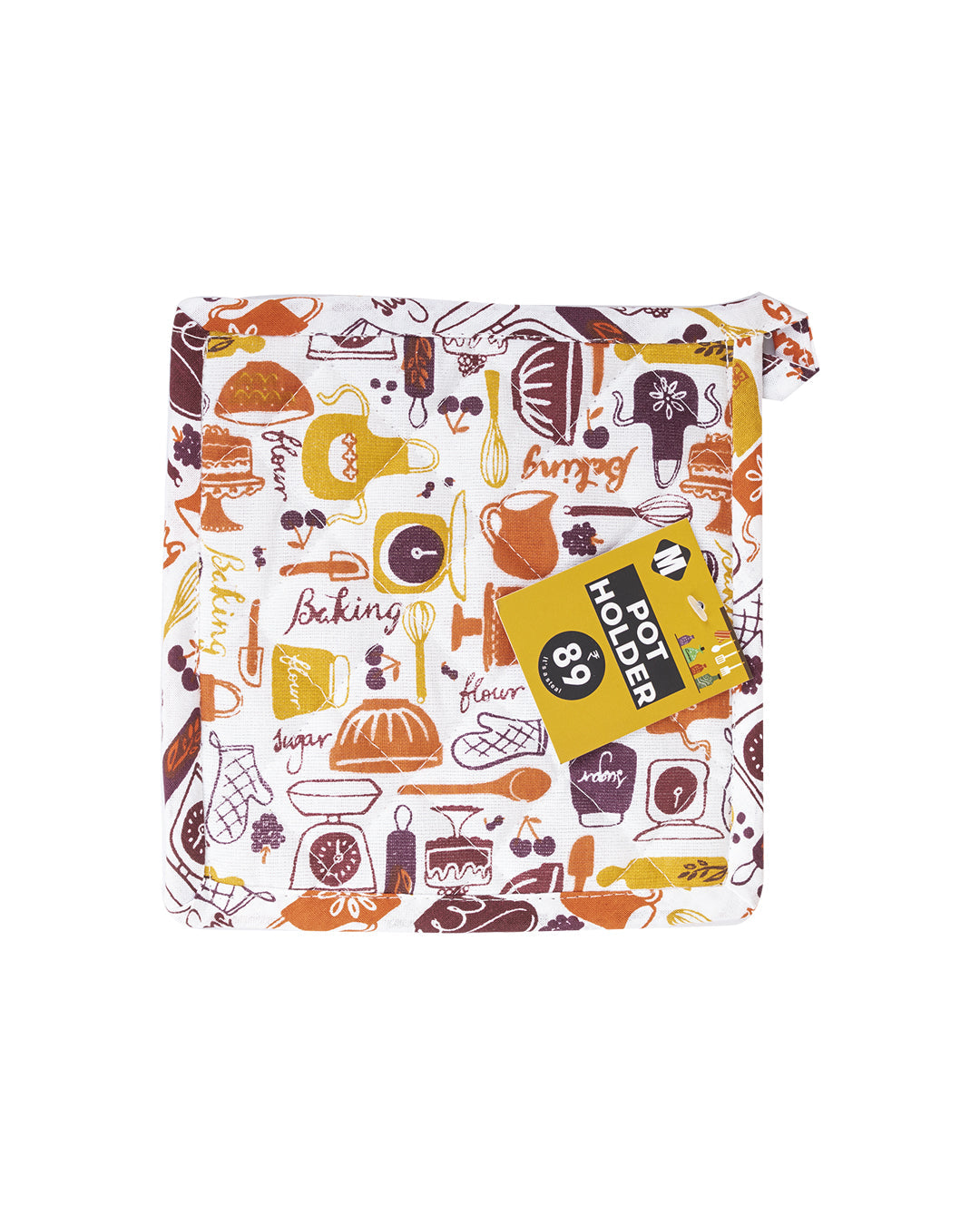 VON CASA Kitchen Tools Design Printed Heat Resistant Cotton Pot Holder (Set Of 2 )