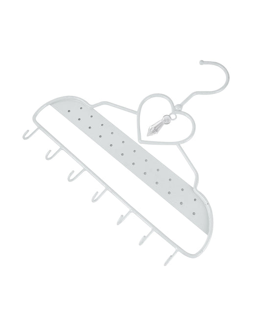 Wall Hanging Jewelry Organizer Hanger With Hooks - (White, Star Shape, 7 Hooks)