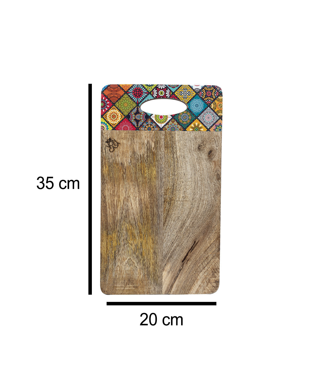 VON CASA Wooden Kitchen Cutting & Chopping Board With Printed Handle