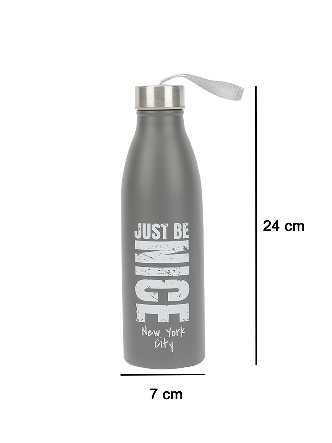 VON CASA 750Ml Stainless Steel Water Bottles With Rope - Grey