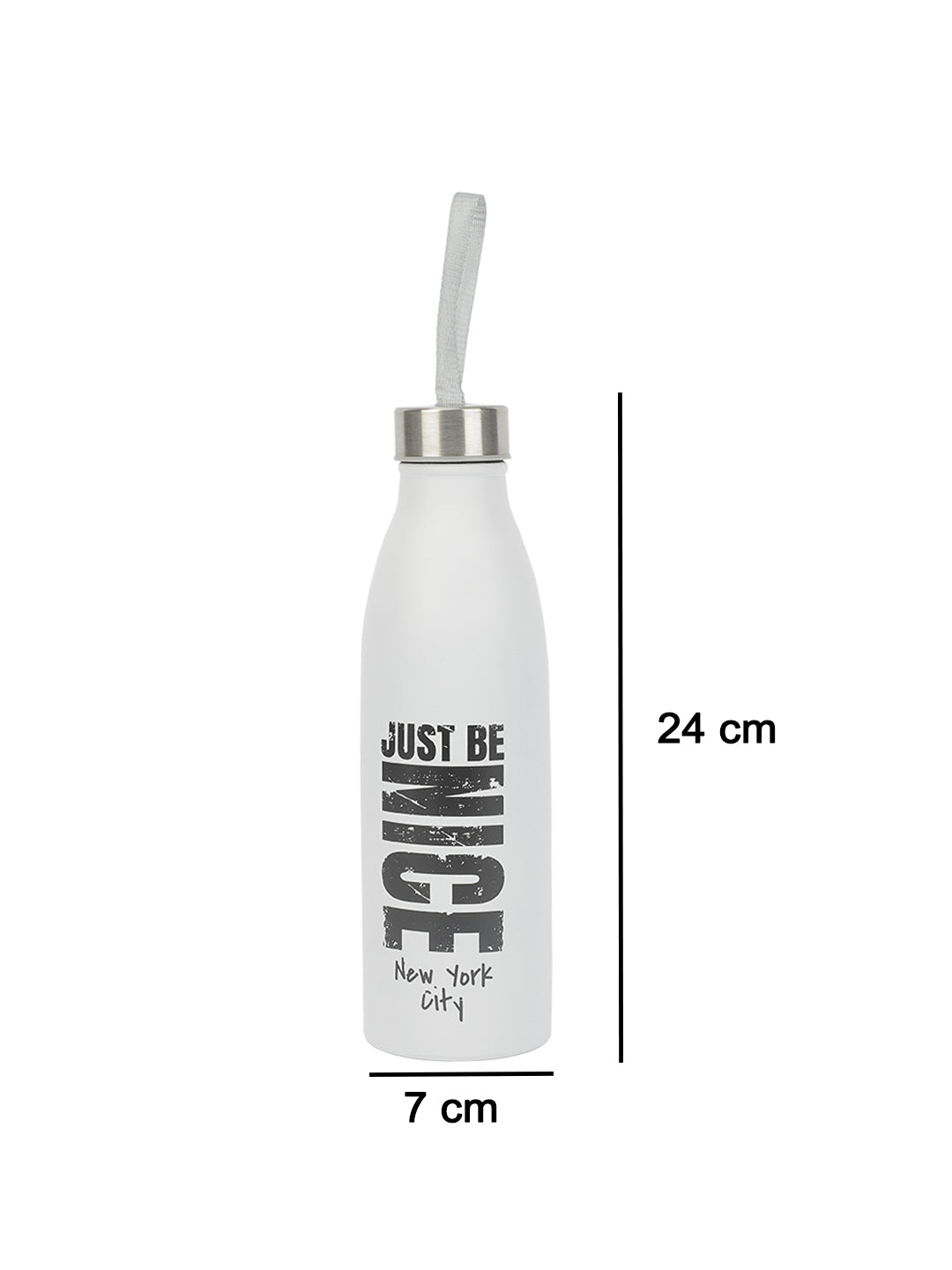 VON CASA 750Ml Stainless Steel Water Bottles With Rope - White