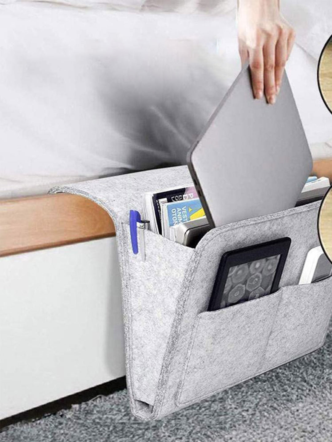 VON CASA Felt Home Storage Organizer - 32X20X0.2Cm - Light Grey