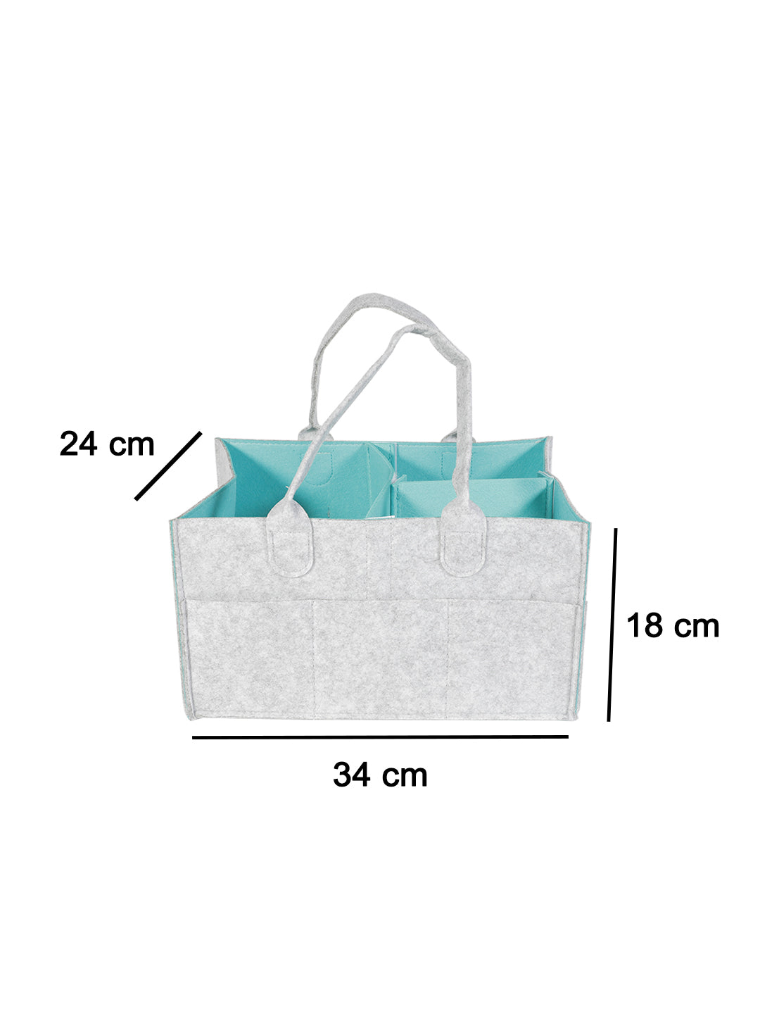 VON CASA Square Felt Home Storge Organizer - 34X24X18Cm - Light Grey