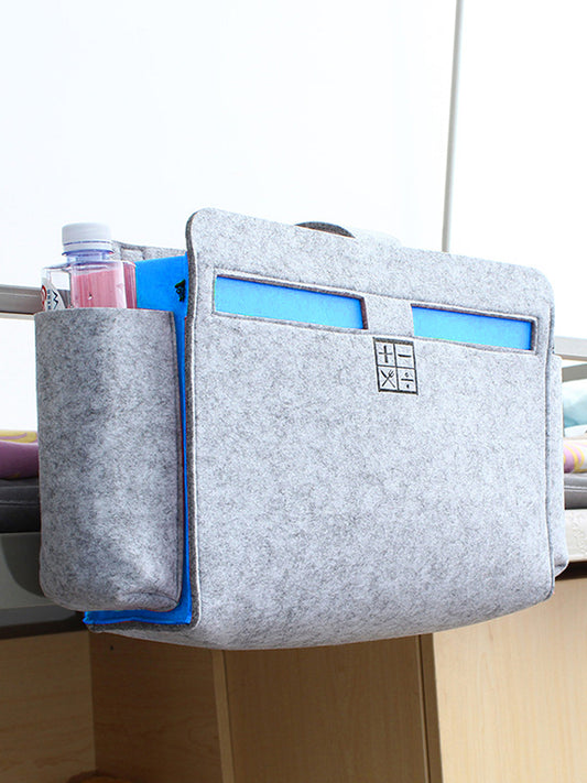 VON CASA Rectangular Felt Organizer - 47X10X33Cm - Light Grey & Blue
