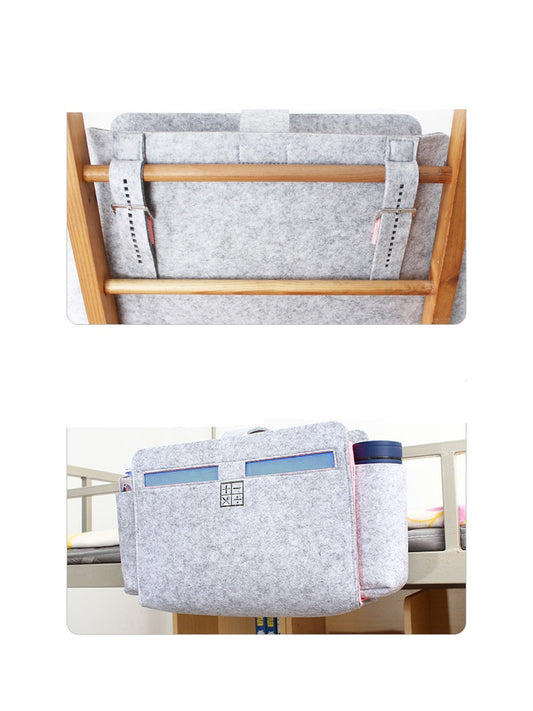 VON CASA Rectangular Felt Organizer - 47X10X33Cm - Light Grey & Blue