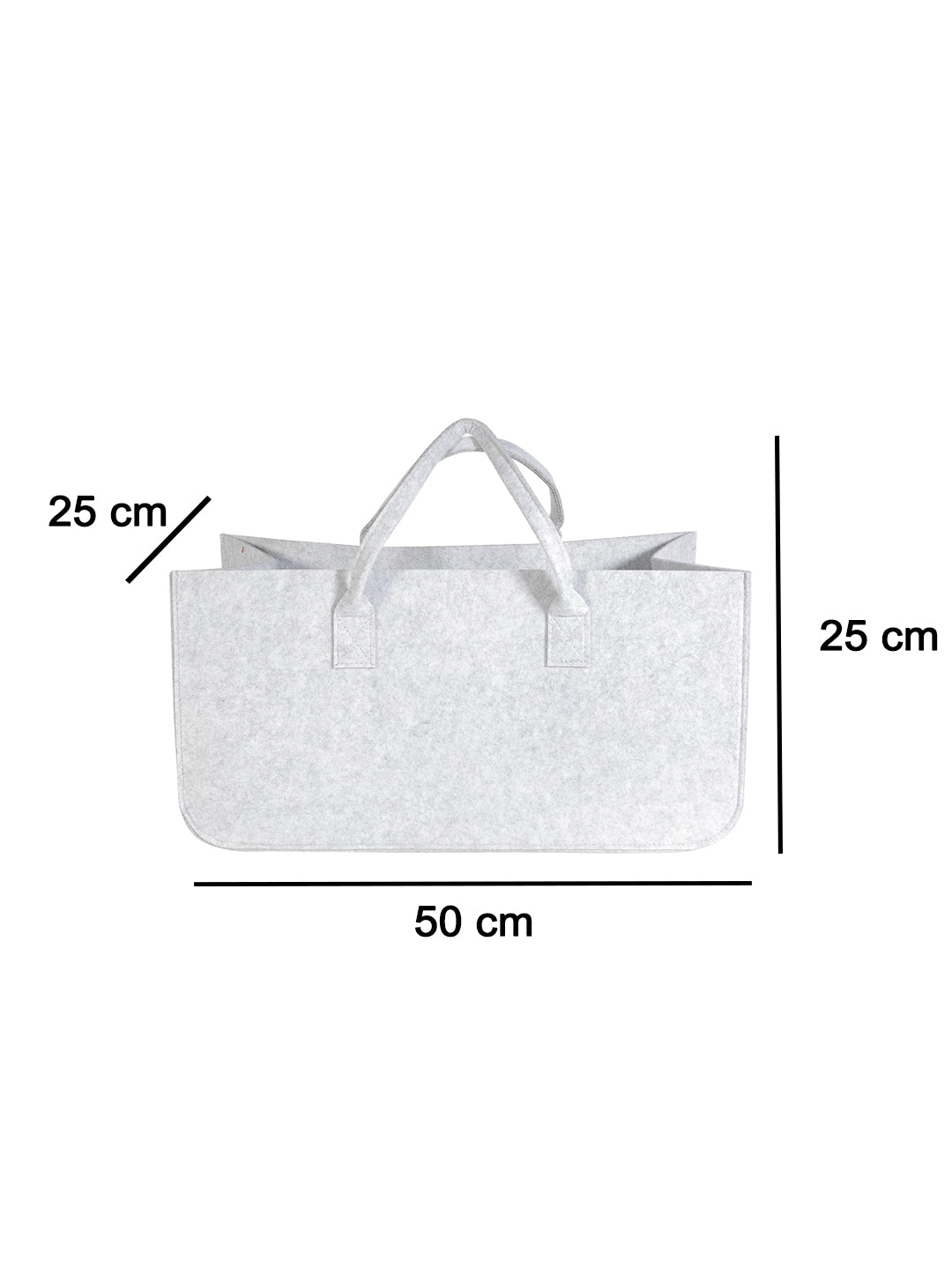 VON CASA Large Capacity Felt Bags For Storage Home - 50X25X25Cm - Light Grey