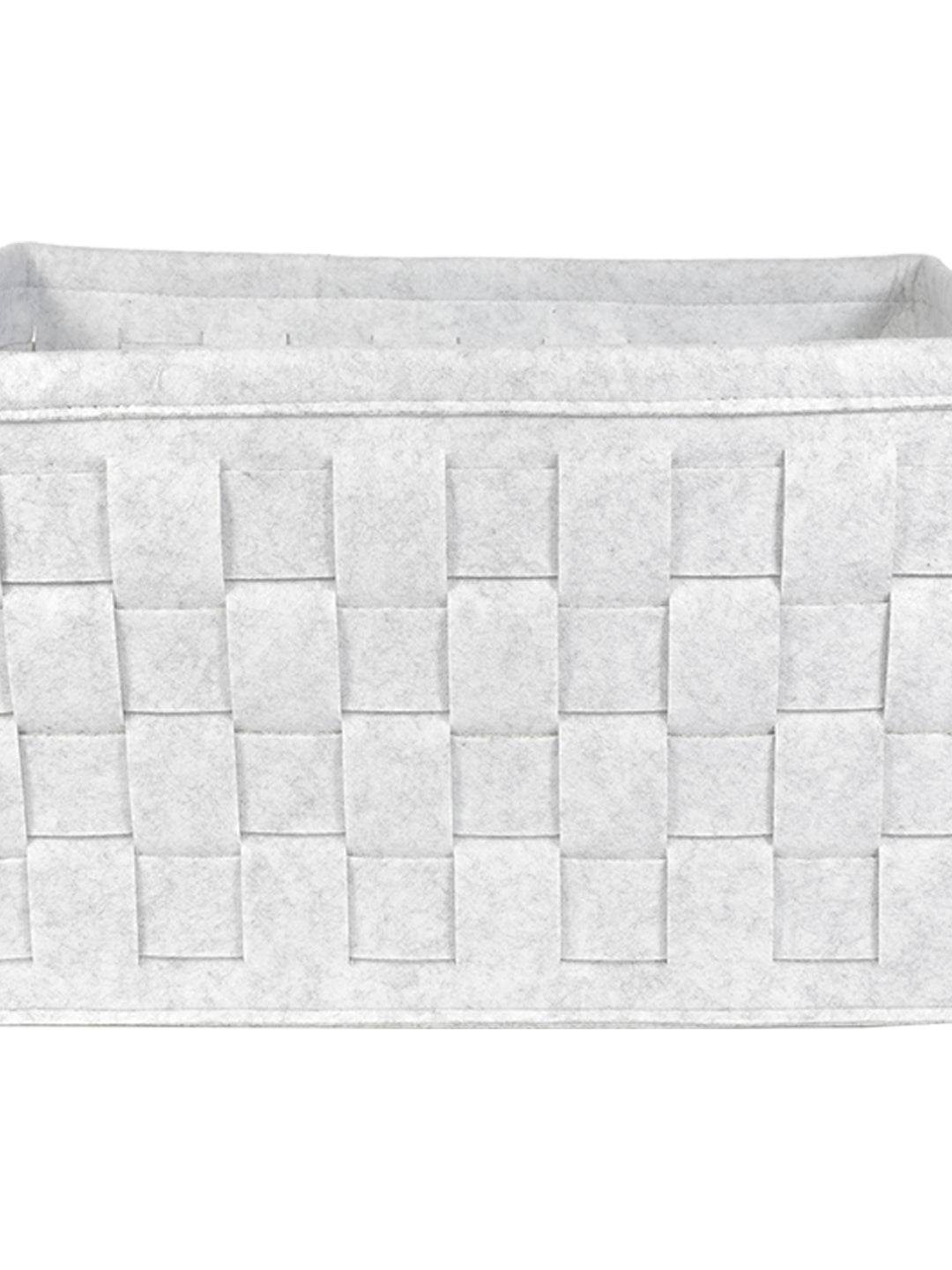 VON CASA Felt Fabric Storage Basket Organizer Boxes - 25 Litre, Light Grey