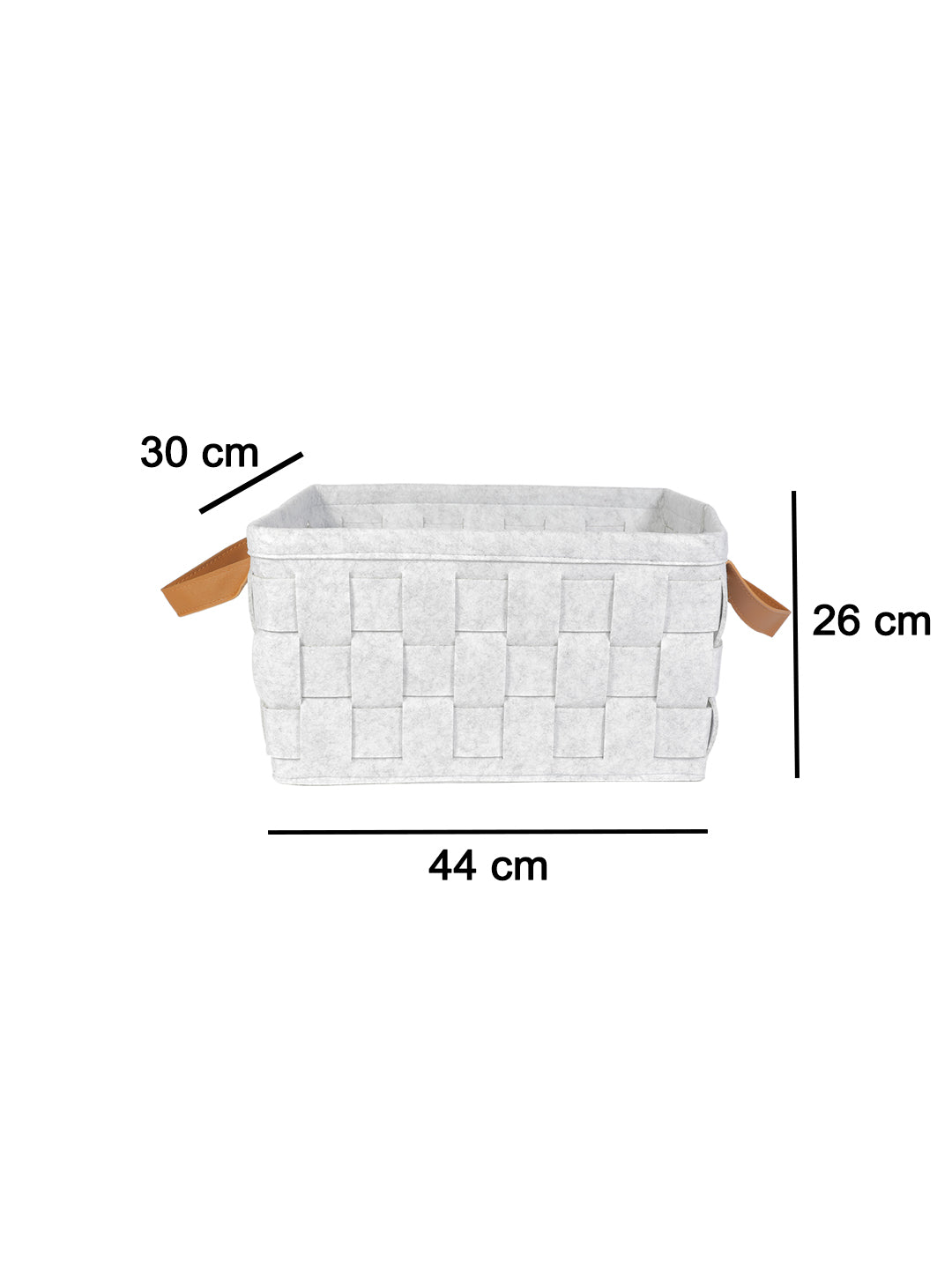 VON CASA Felt Organizer Basket - 31 Litre, Light Grey