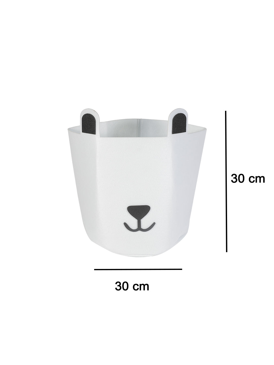 VON CASA Cylindrical Felt Organizer Basket - 27 Litre, Off White