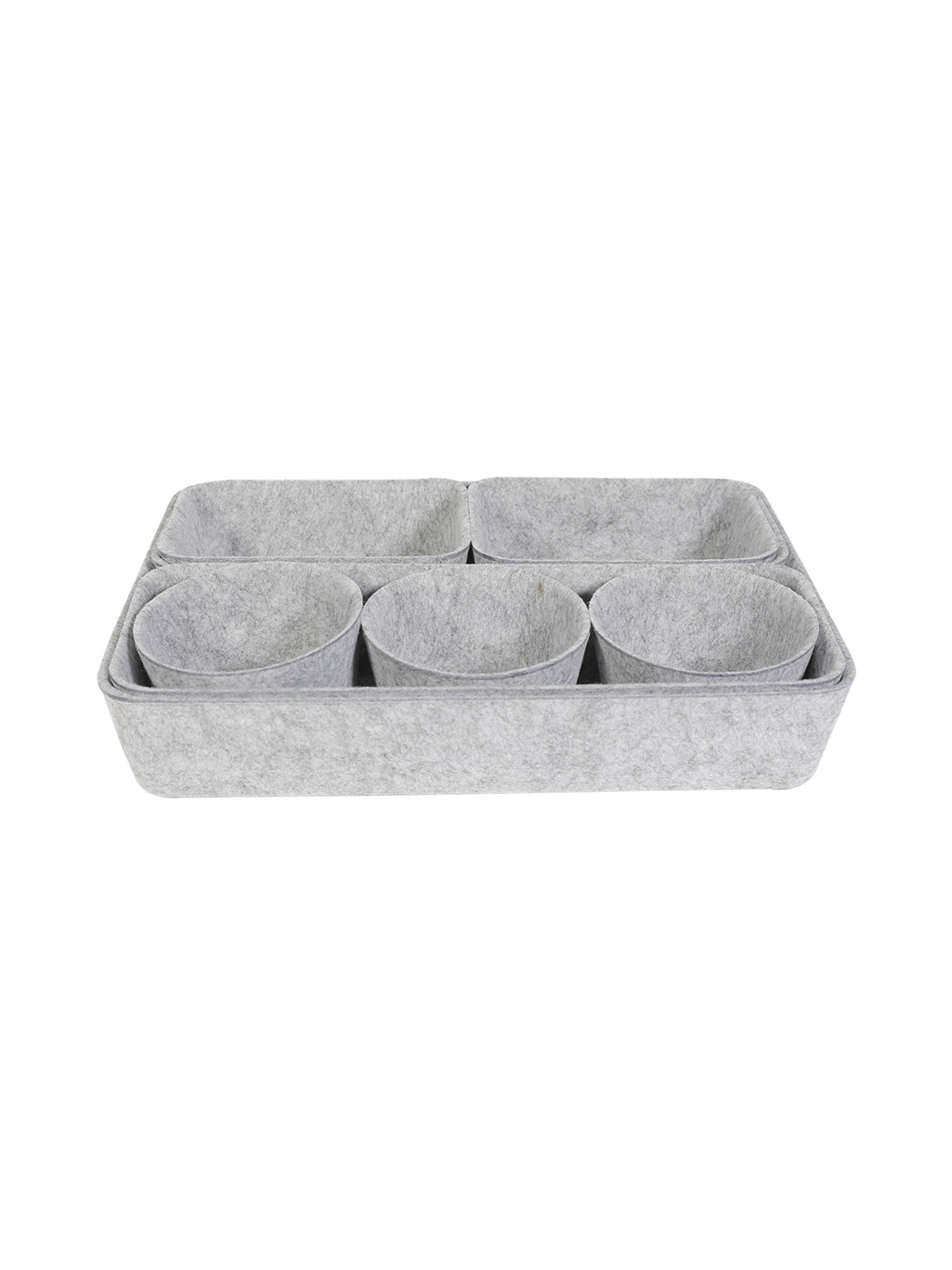 VON CASA Rectangular Felt Desk Organizer - Light Grey