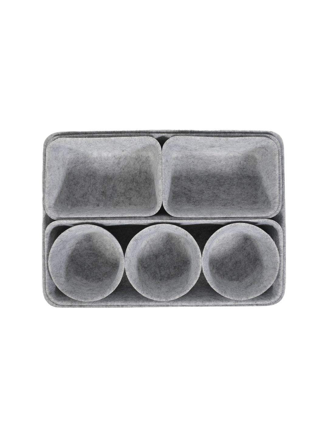 VON CASA Rectangular Felt Desk Organizer - Light Grey