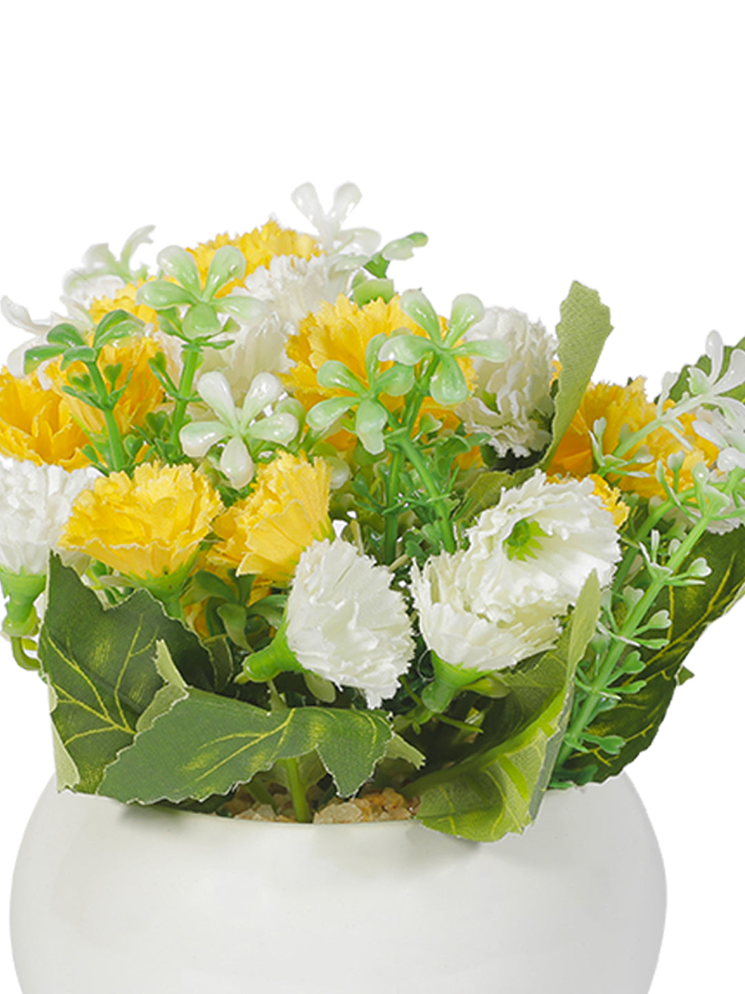 VON CASA Round Plastic Yellow Flower With Pot