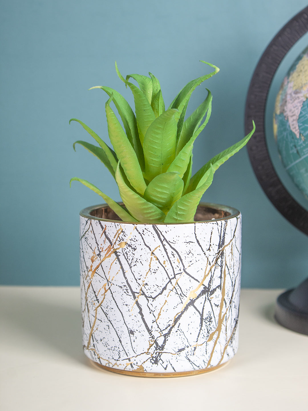 desktop succulent planter VON CASA Fake Mini Succulent Desktop Planter