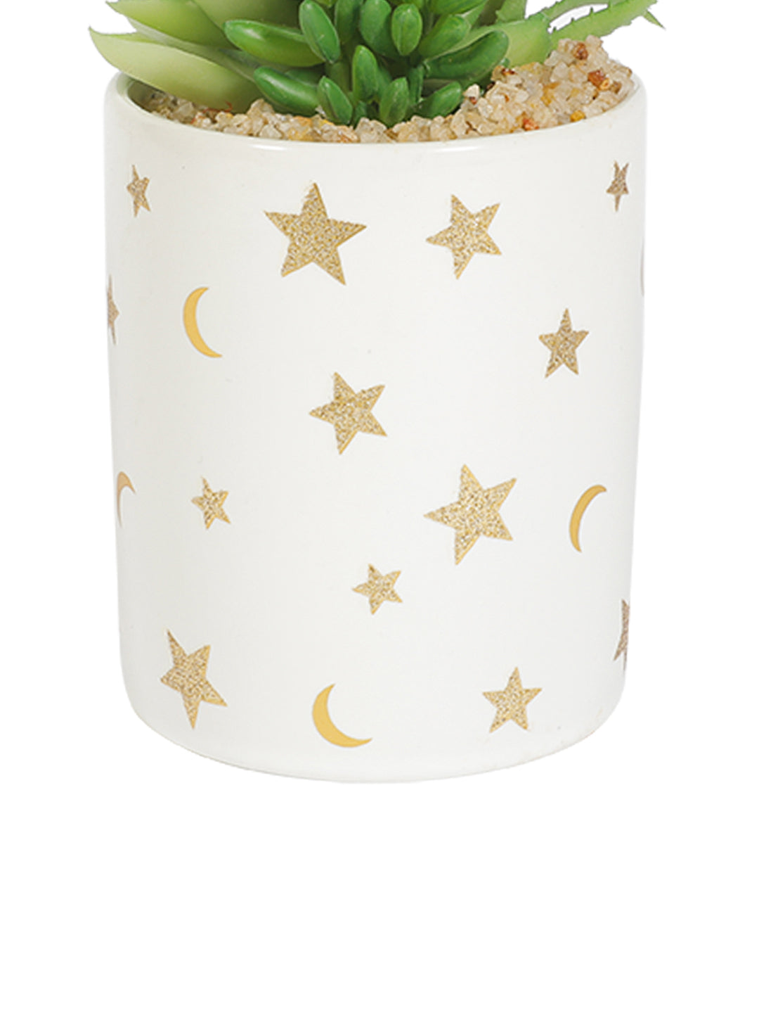 VON CASA Fake Aloevera Planter Pot - White