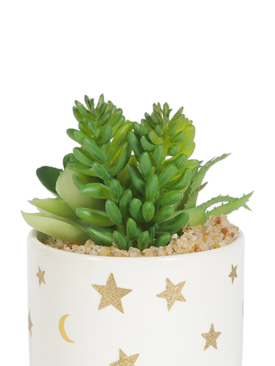 VON CASA Fake Aloevera Planter Pot - White