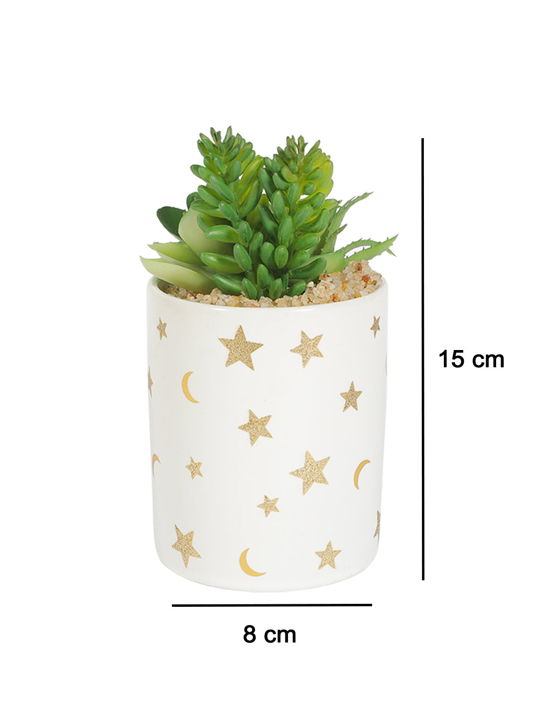 VON CASA Fake Aloevera Planter Pot - White