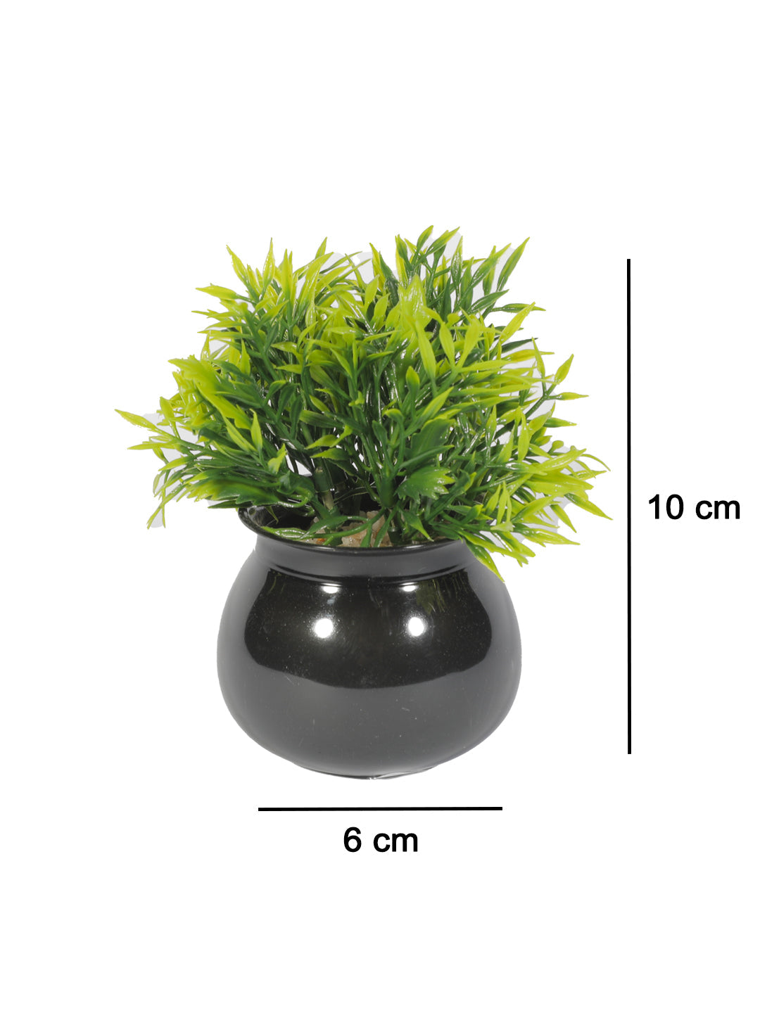 VON CASA Plastic Flower With Pot - Black