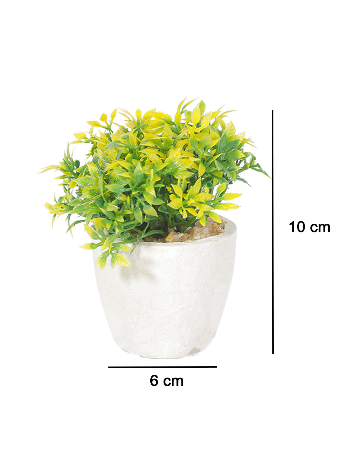 VON CASA Round Plastic small Leaf White Pot