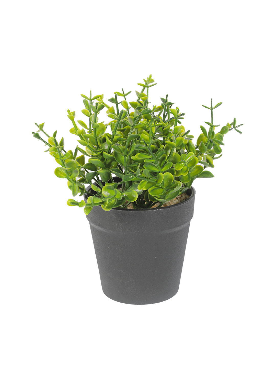 VON CASA Artificial Green Flower Potted Plant - Black Pot