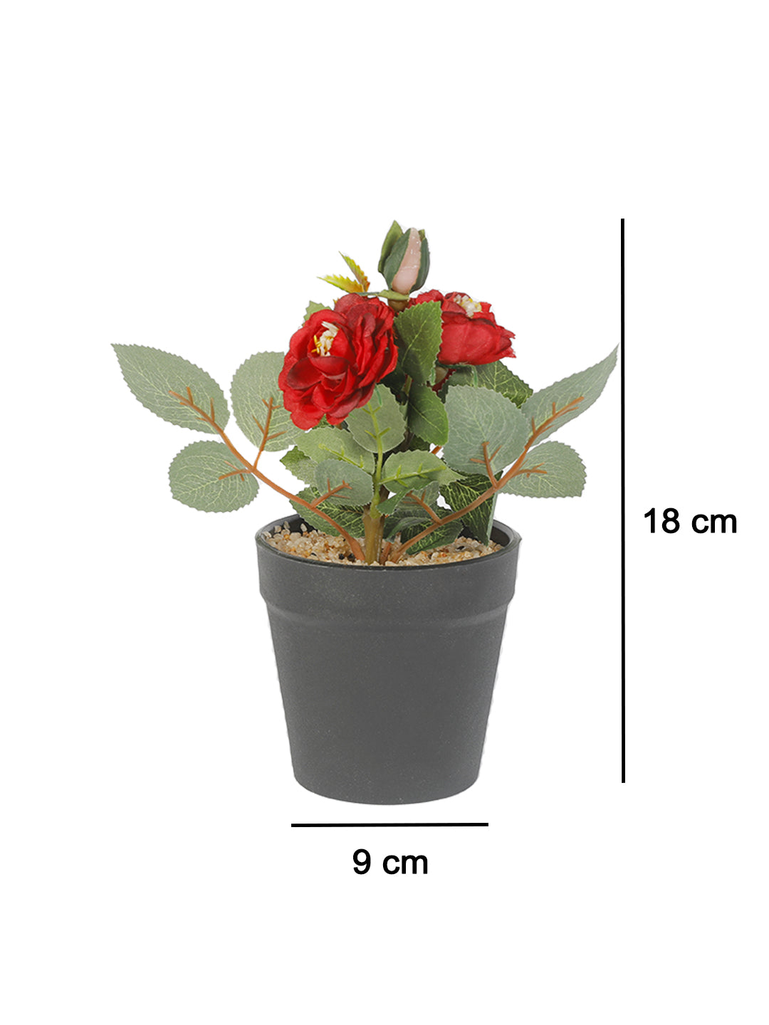 VON CASA Realistic Artificial Bonsai Fake Rose Flower Plant Pot