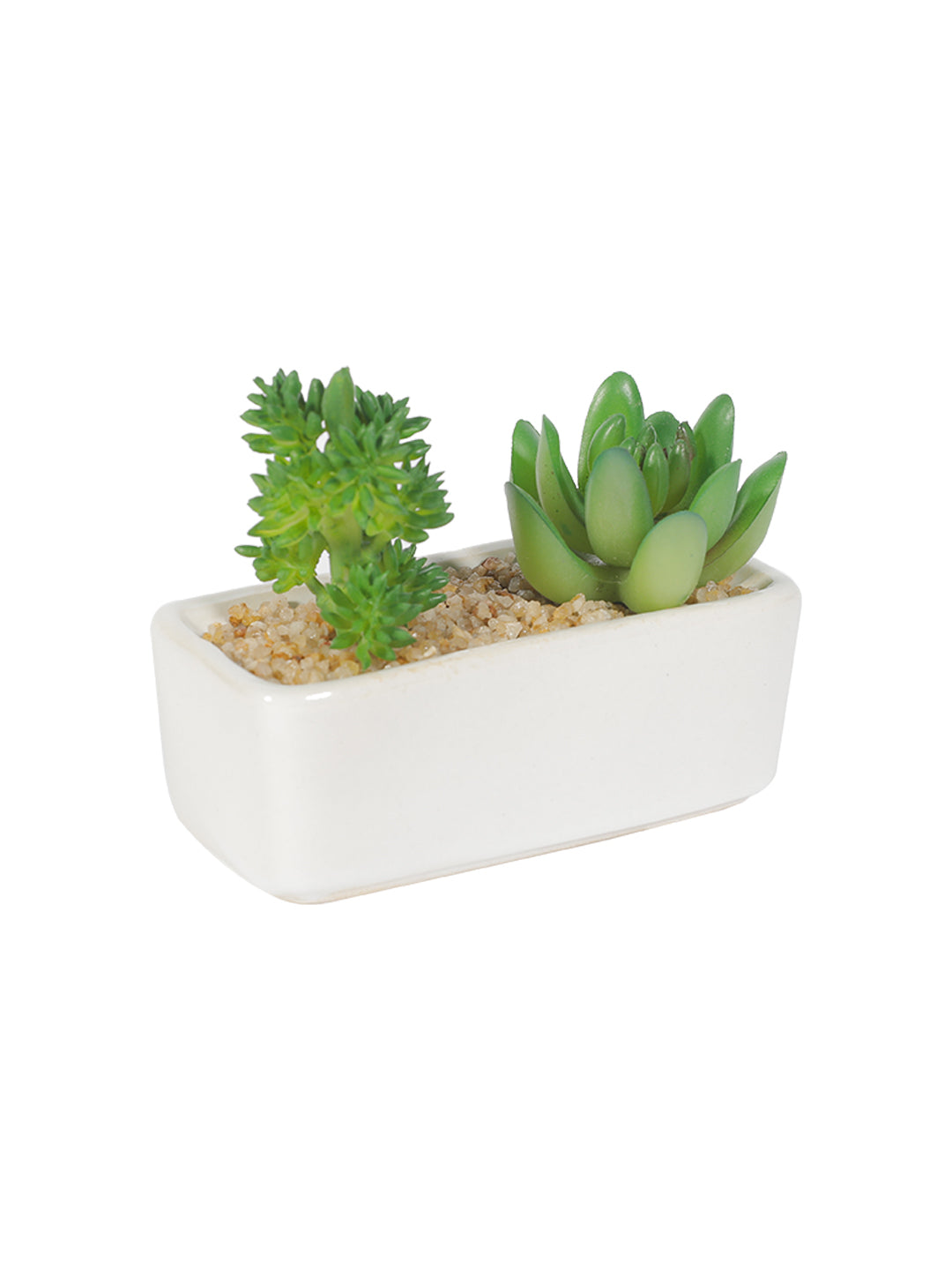 VON CASA Succulent Planters With Flower Pot - White
