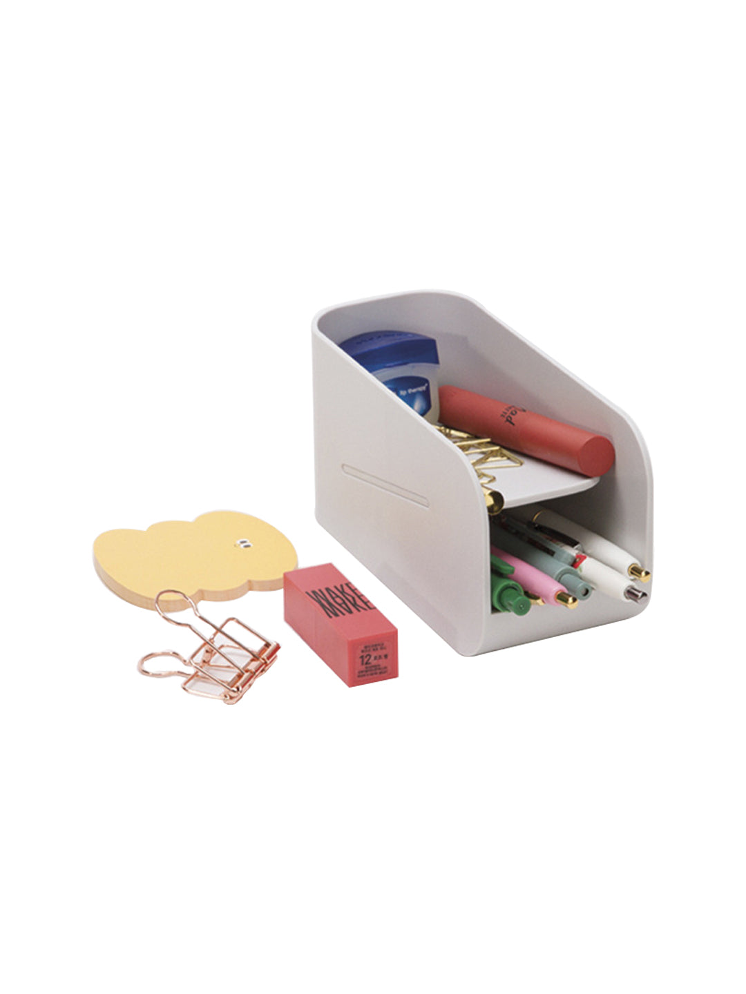 VON CASA Desk Organizer Storage Box - Light Grey
