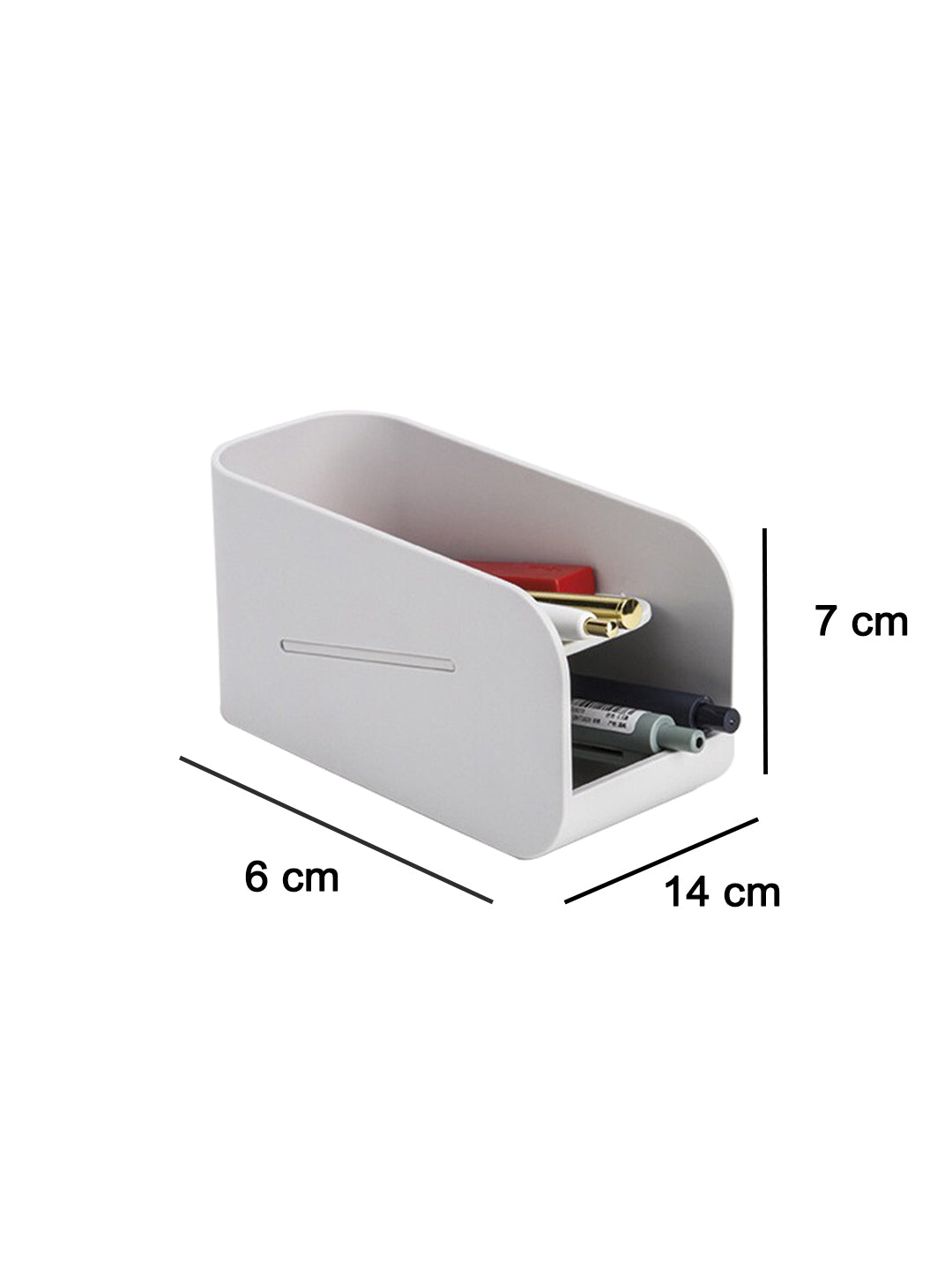 VON CASA Desk Organizer Storage Box - Light Grey