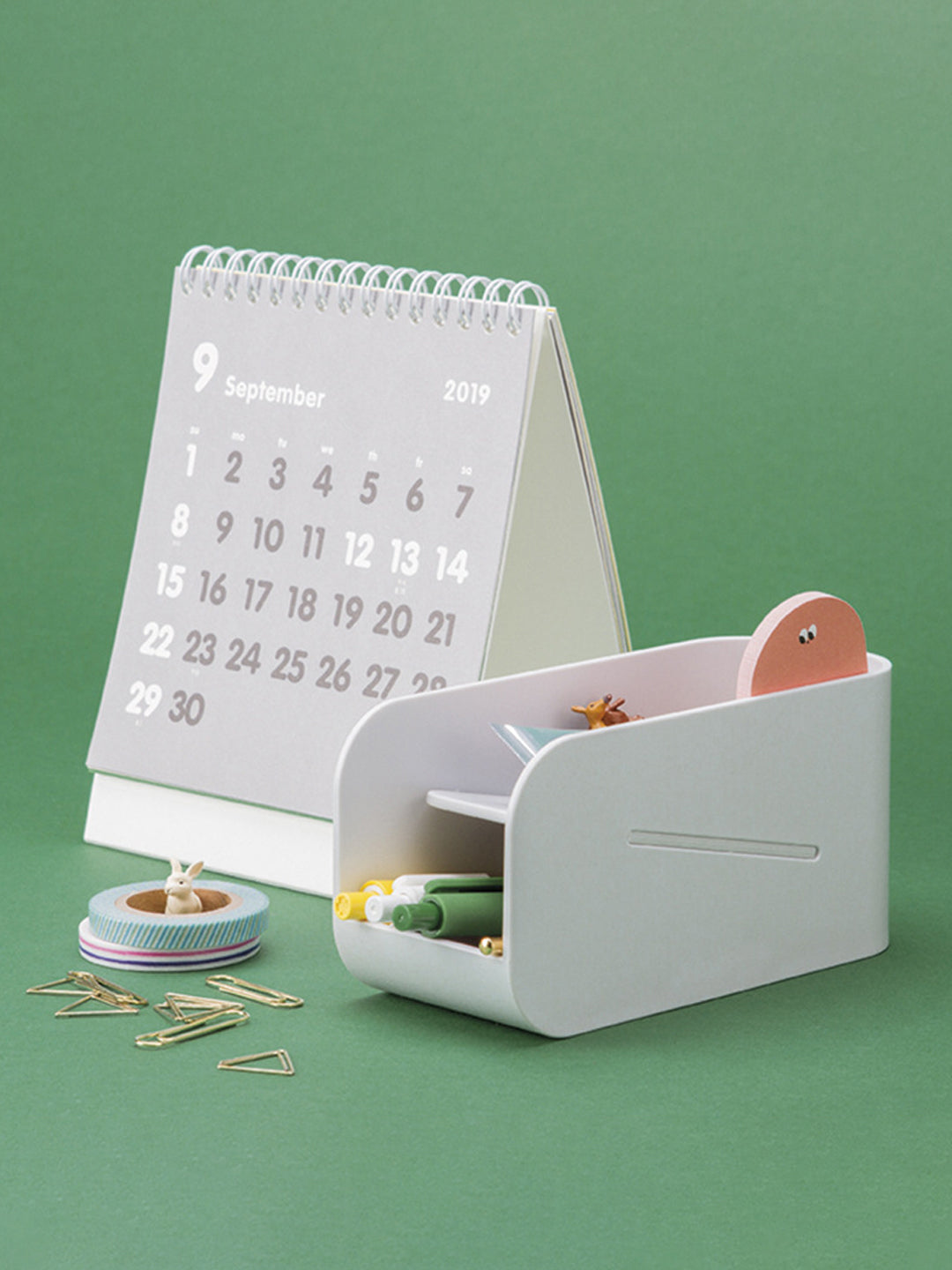 VON CASA Desk Organizer Storage Box - Light Grey