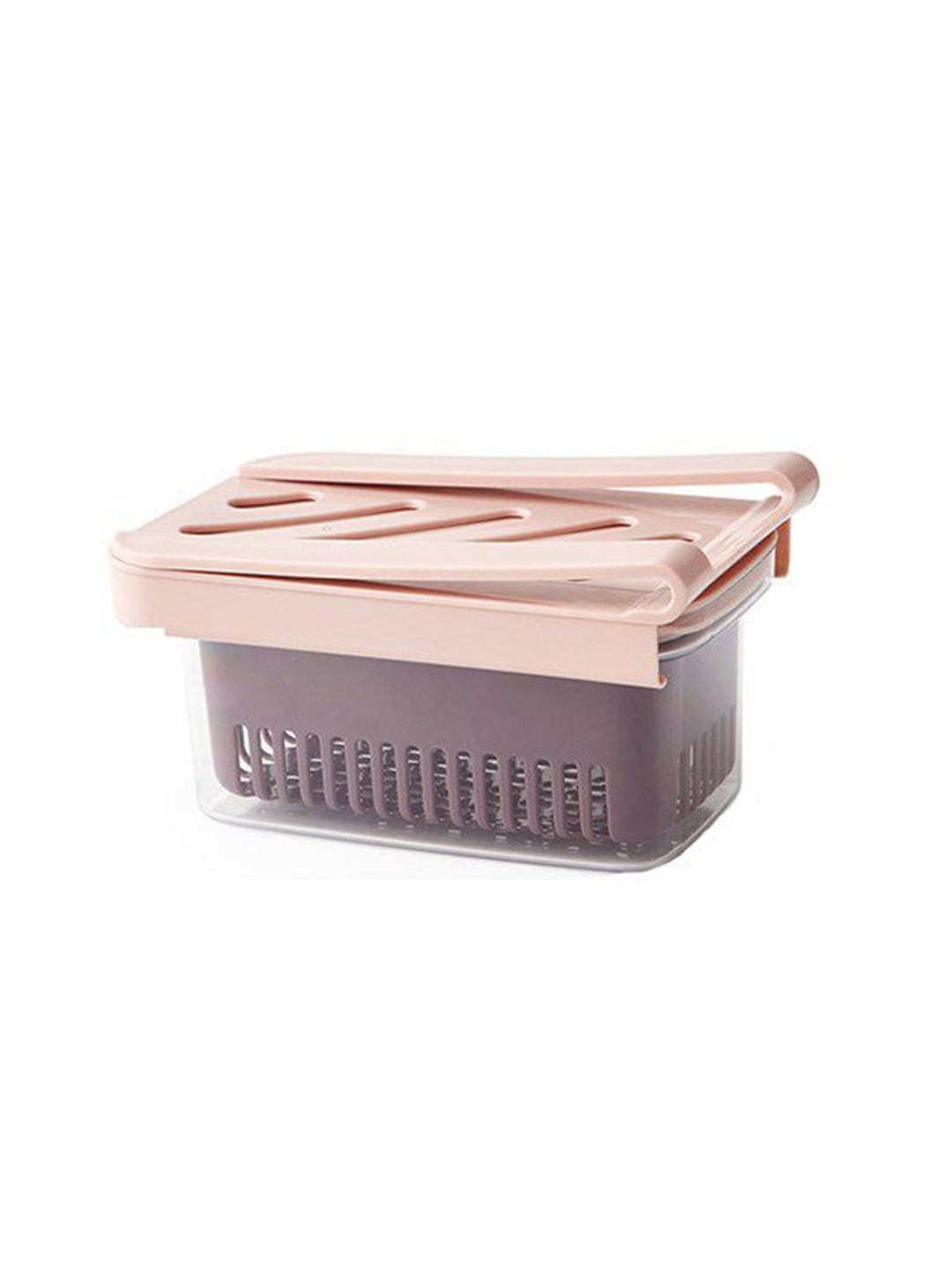 VON CASA Fridge Pull-Out Fruit & Vegetables Space Saver Shelf Holder - Pink