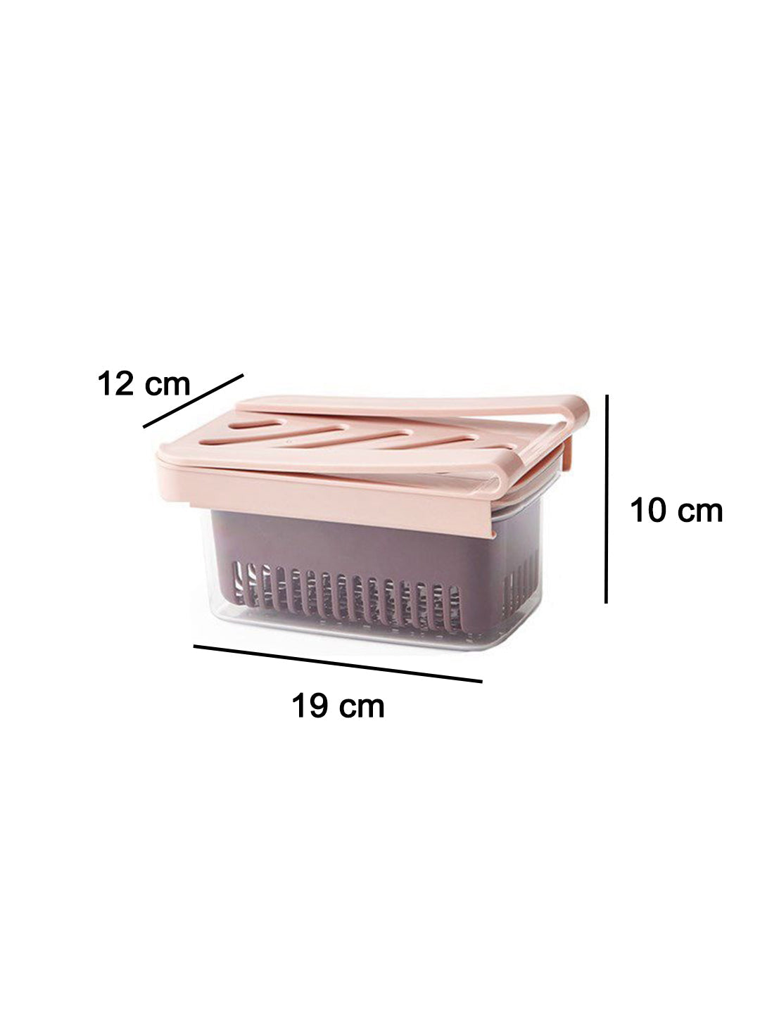 VON CASA Fridge Pull-Out Fruit & Vegetables Space Saver Shelf Holder - Pink