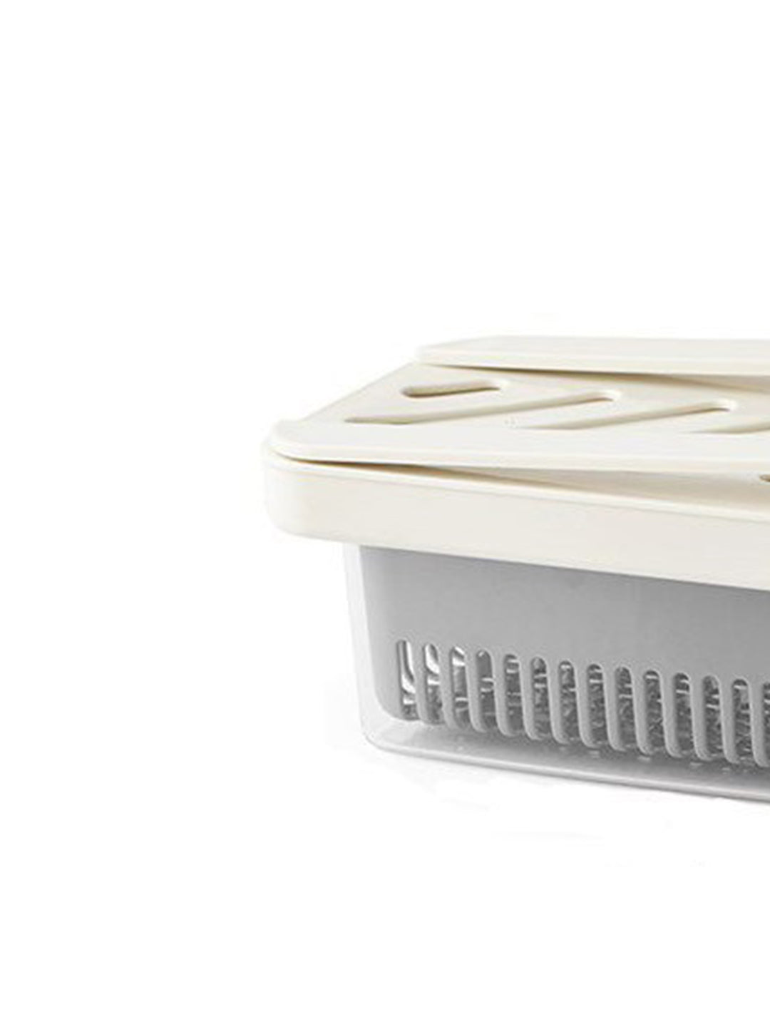 VON CASA Fridge Pull-Out Fruit & Vegetables Space Saver Shelf Holder - Off White