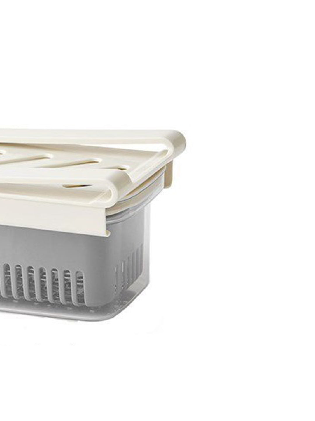 VON CASA Fridge Pull-Out Fruit & Vegetables Space Saver Shelf Holder - Off White