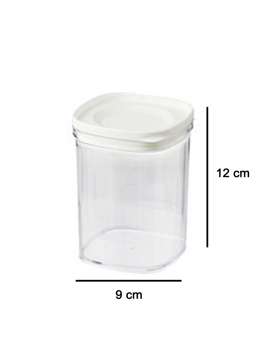 VON CASA Kitchen Cabinet Medium Airtight Plastic Containers - White, Transparent