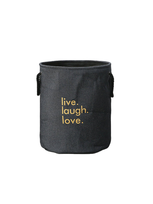 VON CASA Canvas Laundry Storage Basket - 80 Litre - Black