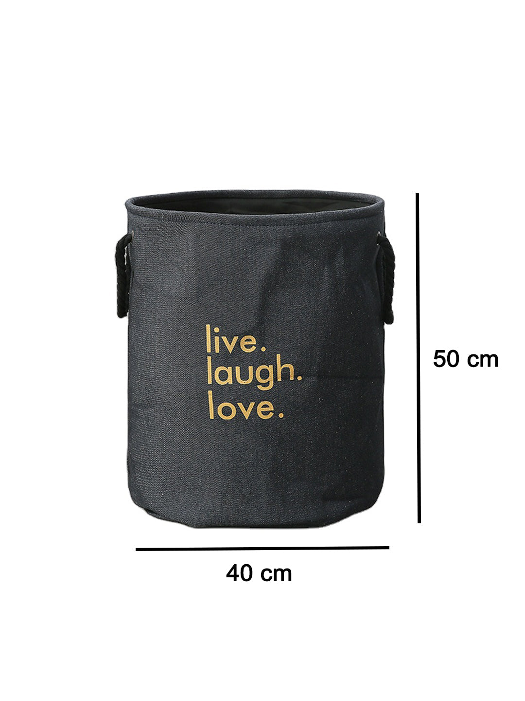 VON CASA Canvas Laundry Storage Basket - 80 Litre - Black