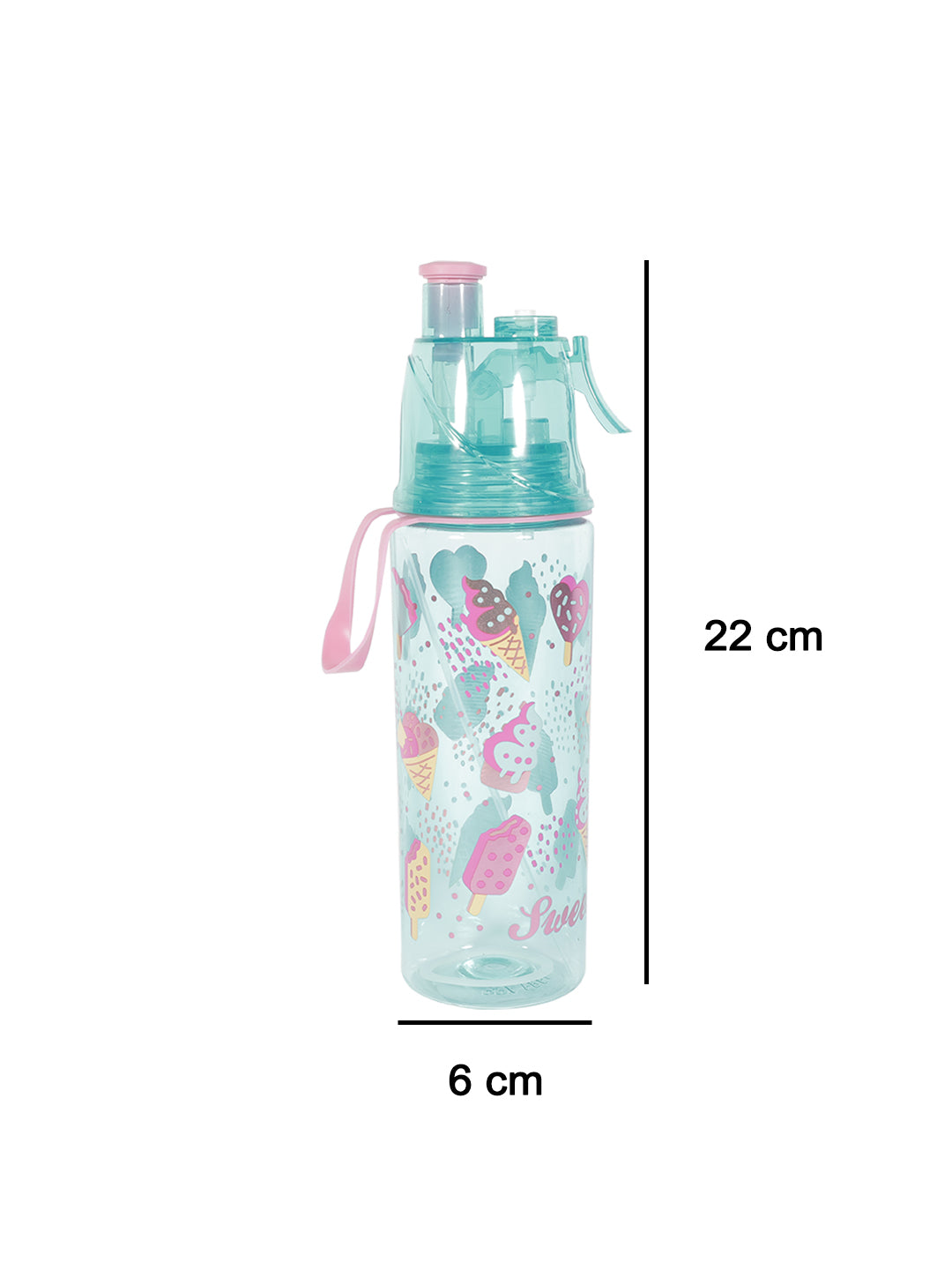 VON CASA Transparent Plastic Water Bottles - Sea Green, 500Ml