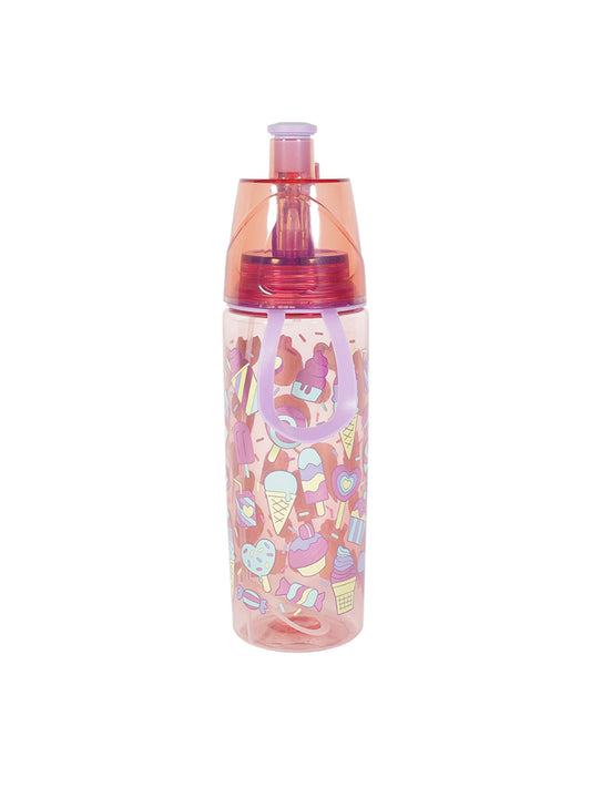 VON CASA Transparent Plastic Water Bottles - Red, 500Ml
