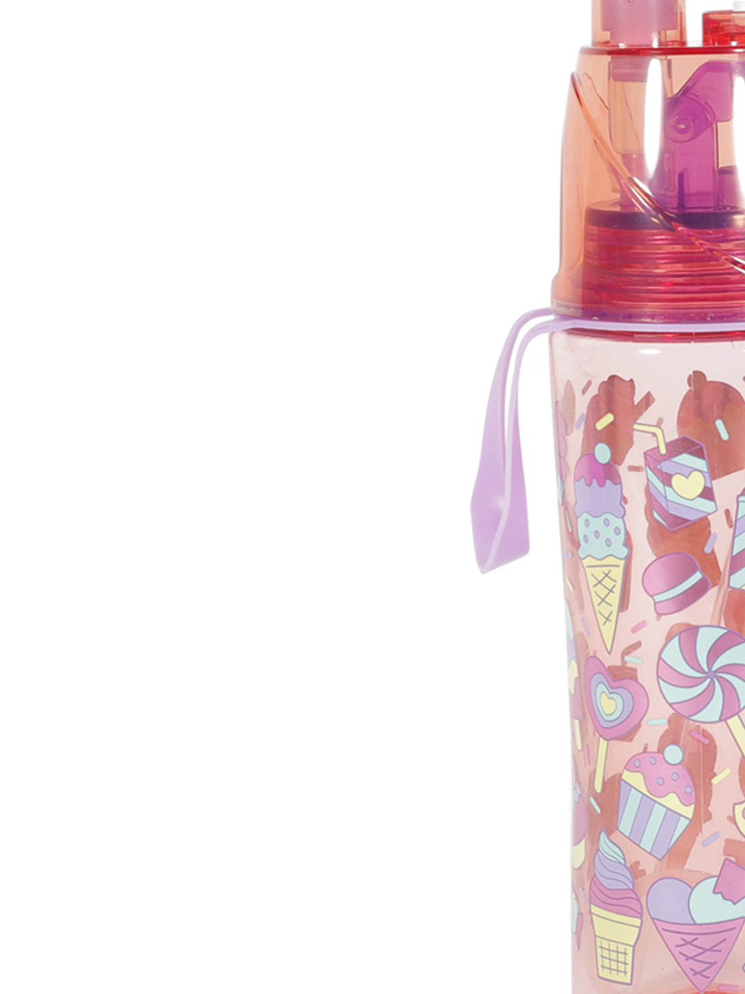 VON CASA Transparent Plastic Water Bottles - Red, 500Ml
